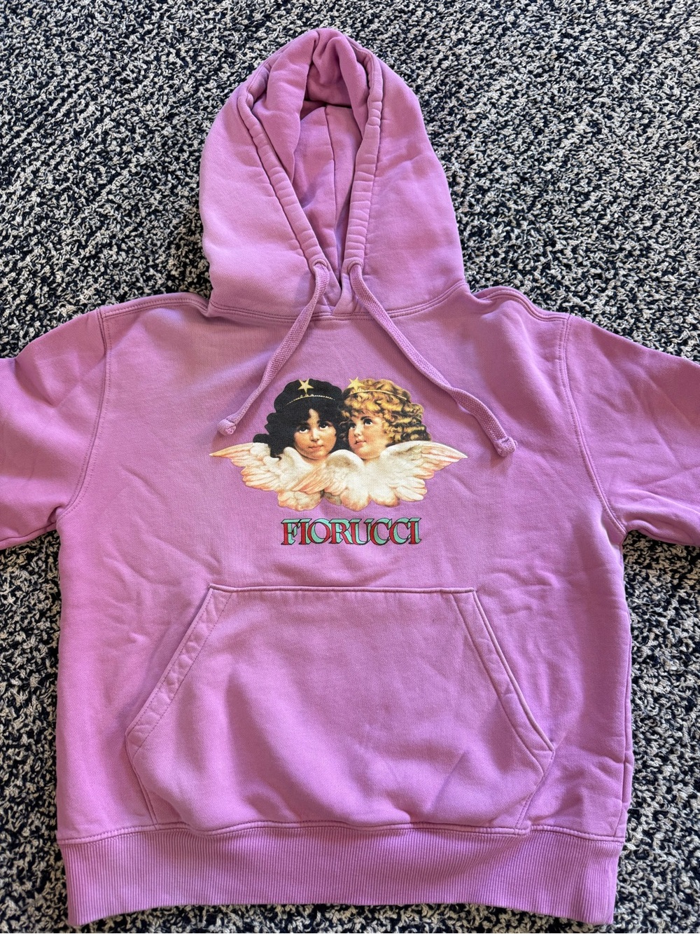 Fiorucci Lilac Angel Graphic Crewneck Hoodie